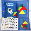 Hot Magnetic 3D Puzzle Geometric Shapes Tangram Jigsaw Board Kids Montessori Games Children Educational Wooden Toys.