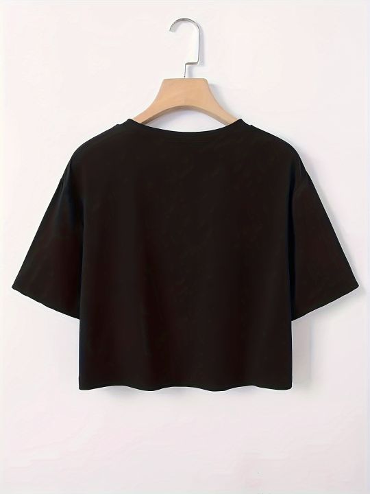 Letter%20Graphic%20Casual%20Crop%20Short%20Sleeve%20T-shirt%20Round%20Neck%20Running%20Sports%20Tee%20Women's%20Activewear%20-%20Image%204