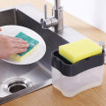 2 in 1 With Sponge Scrubbing Liquid Detergent Dispenser Press-type Liquid Soap Box Pump Organizer Kitchen Tool Bathroom Supplies. 