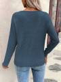 V-neck knitted off shoulder spring and autumn women's sweater can be worn externally. 