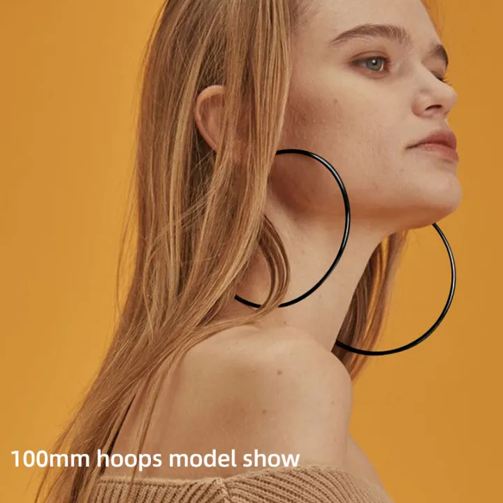 5%20Sizes%20Stainless%20Steel%20Black%20Round%20Circle%20Hoop%20Earrings%20for%20Women%20Punk%20Exaggerated%20Smooth%20Statement%20Earring%20Gothic%20Jewelry%20%20-%20Image%203