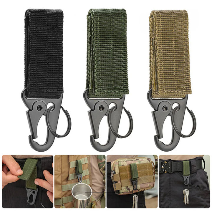 Men's Belt Ring Keychain Tactical Outdoor Hunting Tactics Belt Multi Nylon Outdoor Webbing Belt Key Hang Buckle Eagle Hook