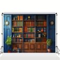 An antique bookshelf background polyester photography background prop, suitable for studio, home, wall and atmosphere decoration. 