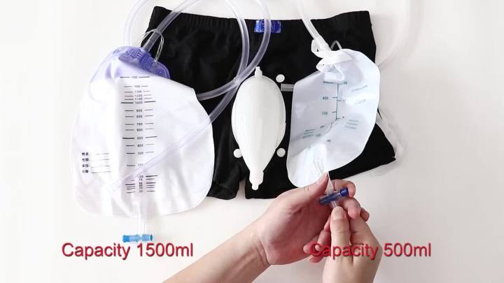Reusable Men Elderly Urine Collector Kit Panties Fixed Funnel Urine Catheter Urinary Bag Standing Bedridden Urine Incontinence