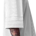 Running T-shirt Men Oversized Dropped Shoulder V-neck Half Sleeve Fitness T Shirt Summer Mesh Loose Gym Clothing Sports Jerseys.