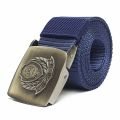 Canvas Hot Tactical Casual Metal Buckle Belts Men's Fashion Wild China Thicken Long ClothMeta Belts Male Knitted Waistband Ceintures Polyester - Belt For Men.
