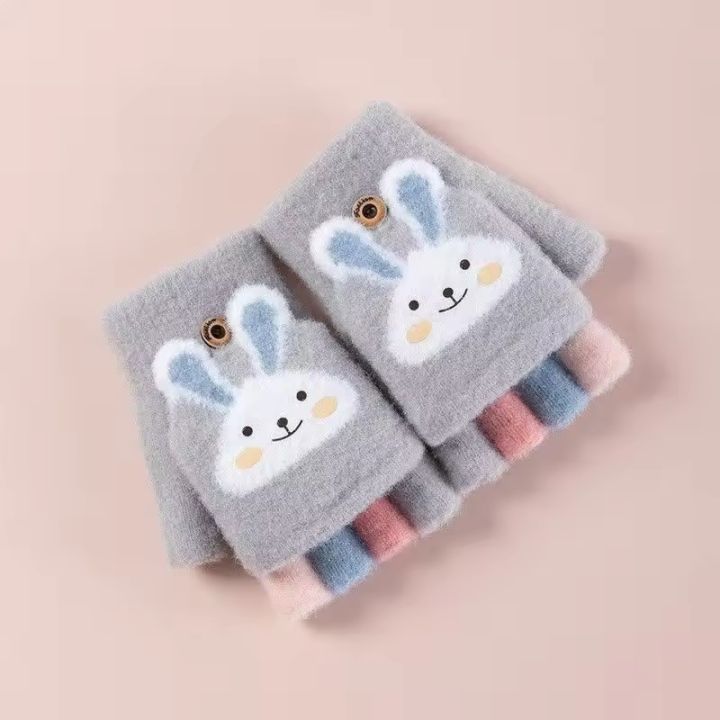 Kid's%20Warm%20Thick%20Flip%20Half%20Finger%20Gloves%20Boys%20Girls%20Winter%20Warm%20Gloves%20Cartoon%20Cute%20Rabbit%20Gloves%20Daily%20Crawling%20Outing%20Gloves%20-%20Image%207