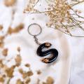 Customizable resin alphabet keychain / alphabet letter keychain. 
