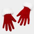 Santa Claus Gloves White Fur Fancy Dress Party Short Red Santa Full Finger Gloves Christmas Festive Costume Accessories Mittens. 