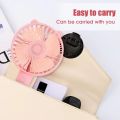 Desk Fan High Velocity Electric Fan USB Rechargeable Student Fan Cat Ear Design Mini Fan Portable Hand Held Fan For Office 1Pcs. 