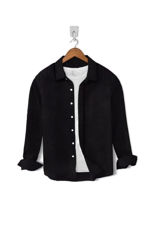 High quality Black simple casual shirt - Not inner white t shirt - Formal shirt - Partywear shirt - full sleeves and easy to wear - soft and pure cotton fabric - black shirt for boys and men