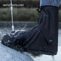 1Pair High Top Waterproof Shoe Covers Black Anti-Slip Reusable for Motorcycle Cycling Bike Men Women Overshoes PVC Protectors. 