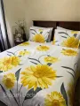 Sun flower Bed Sheet With 2 Pillow Cases. 