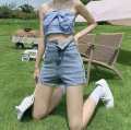 High Waisted Denim Shorts Women's Fashion Jeans, Korean Style, Good Fabric, Beautiful Shape, Sweet Color, Cute 9616 #. 