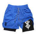 Summer Shorts for Men 2 in 1 Athletic Gym Workout Running Performance Shorts Print with Phone Pocket Quick Dry Breathable.