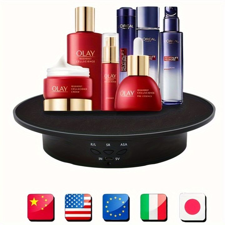 360%20Degree%20Electric%20Rotating%20Turntable,%20Rechargeable%20Low%20Noise%20Adjustable%20Smooth%20Rotation%20Non-Slip%20Display%20Stand%20-%20Image%204