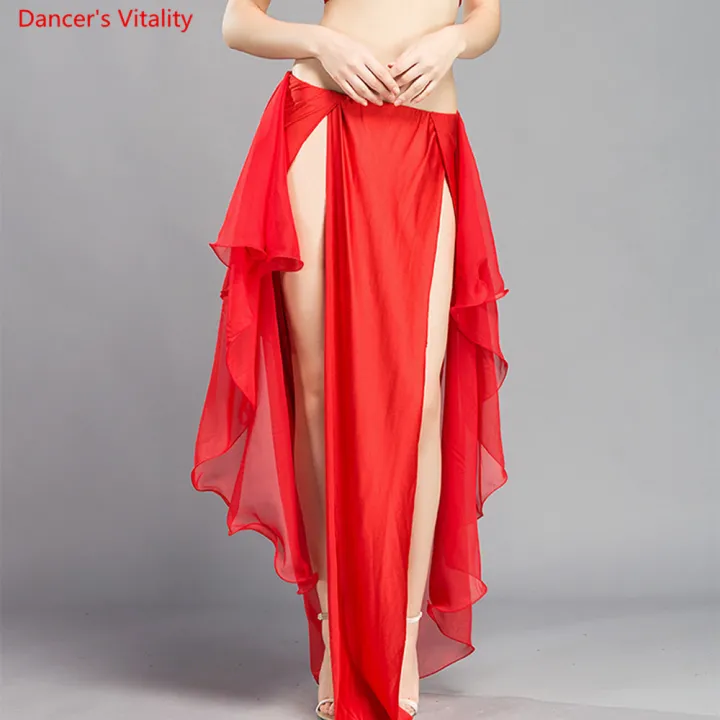 Wholesale%20Skirt%20Chiffon%20%20Dress%20For%20Women%20India%20Practice%20Skirt%20Free%20Shipping%206%20Colors%20High%20Spilt%20Clothes%20-%20Image%205