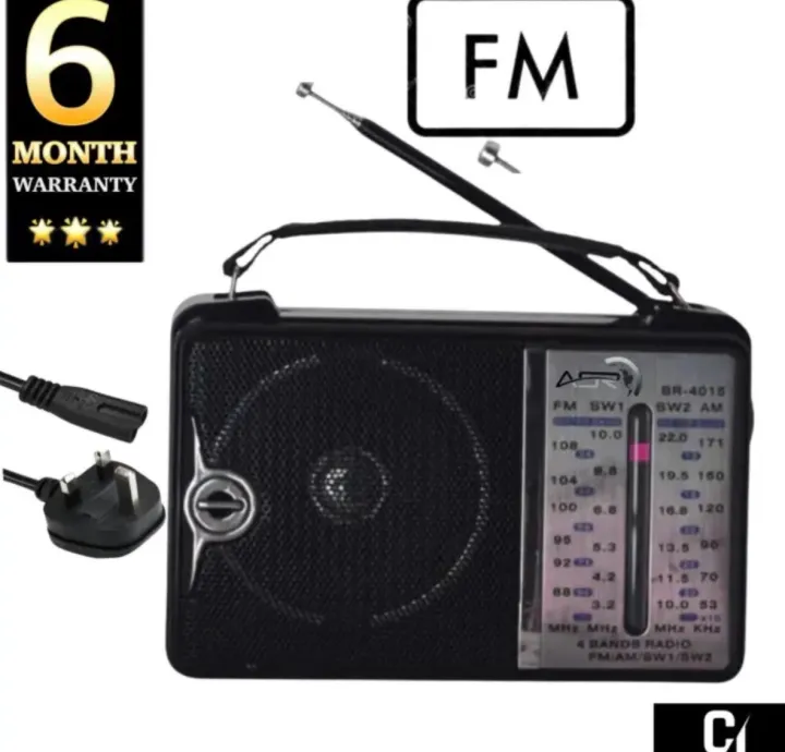 Radio 4 Bands With AC/DC Leather Carry Handle Real Transformer. Portable