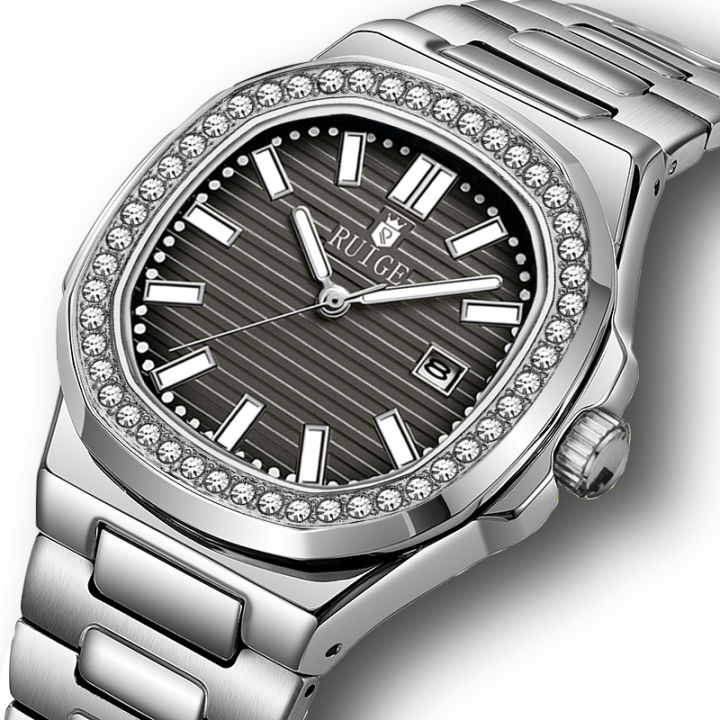 RUIGE%20Square%20Nautilus%20Quartz%20Watch%20Men's%20Watch%20Original%20Stainless%20Steel%20Authentic%20Watch%20Night%20Glow%20Waterproof%20Men's%20Watch%20-%20Image%203