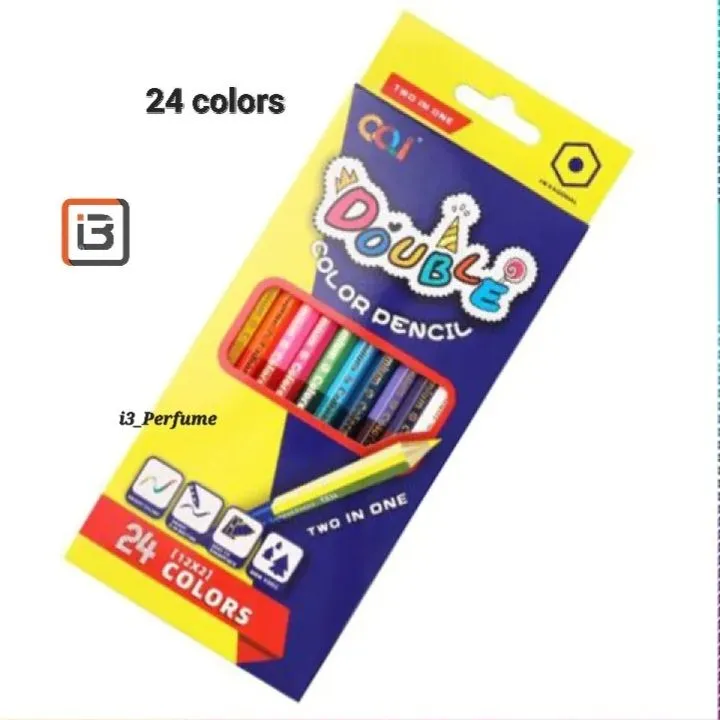 High quality 12PCS Double Sided Color Pencils 24 Colours In 12 Pencils Adult And Kids Coloring Double Color Pencil