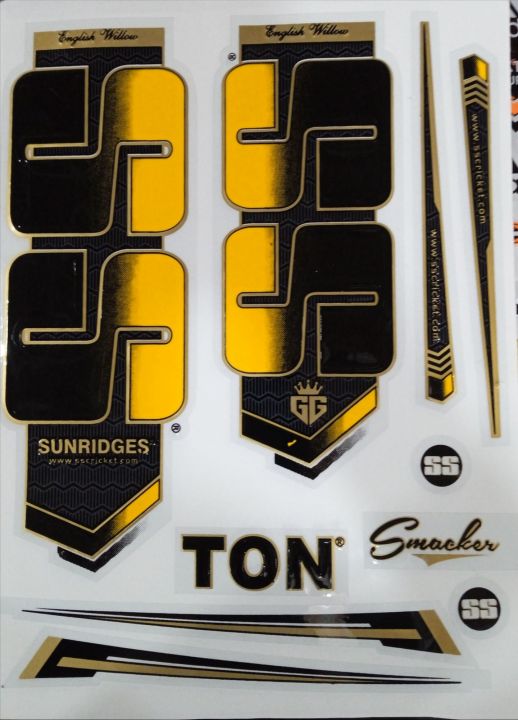SS TON 2023 New Black yellow  Edition Cricket Bat Sticker Latest version for professional players