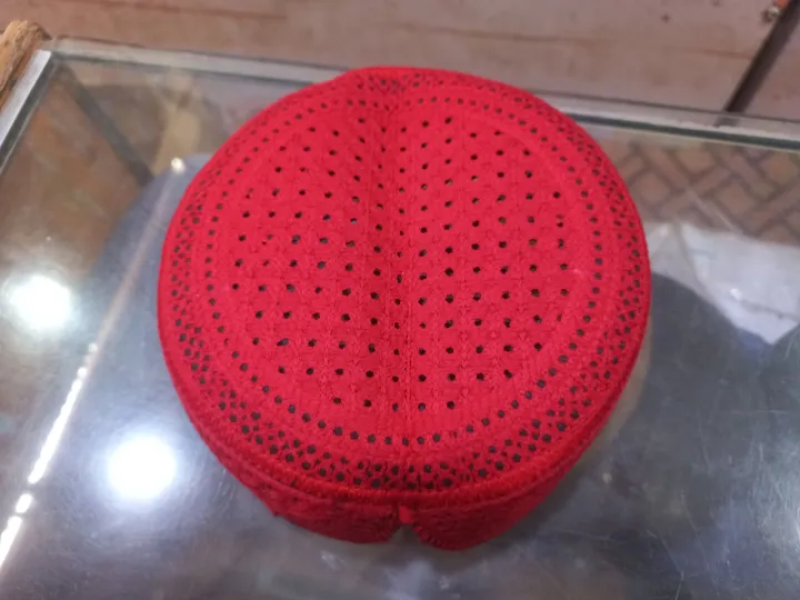 Topi Red Ribbon red topi large siza | Daraz.pk