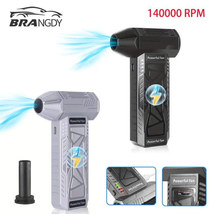 Mini Turbo Jet Fan Powerful Air Blower 140000RPM Wind Speed 62m/s Brushless Motor Handheld Duct Fan Electric Air Dryer