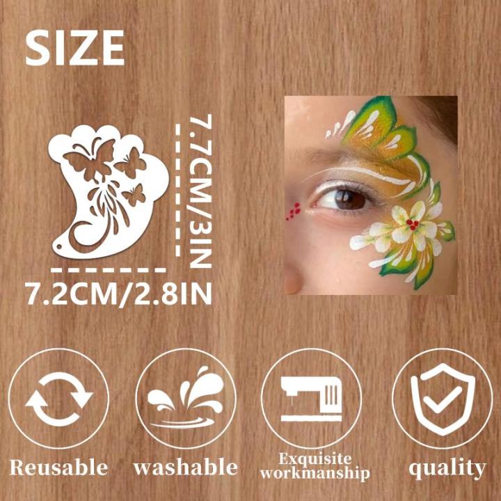16Pcs%20Reusable%20Face%20Painting%20Tattoo%20Stencil%20Set%20Hollowed%20Body%20Art%20Eyebrow%20Template%20Hand%20Drawn%20Spray%20Painting%20DIY%20Stencils%20-%20Image%206