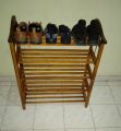 Wooden shoe rack. 