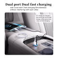 For car charger for iPhone 17 16 15 iPad AirPods Watch 2port USB C Cigarette Lighter adapter for S25 tablet.