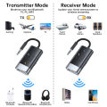 Aux Audio Adapter Bluetooth 5.4 Transmitter Receiver 2 IN 1 Support TF Card Wireless Adapter 3.5MM AUX For Car TV PC Speaker. 