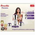 Preethi Crown MG-205 500 Mixer Grinder (3 Jars, White/Purple). 