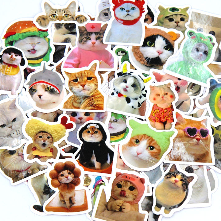 10/50/100pcs%20Funny%20Cat%20Stickers%20Cartoon%20Cute%20Decals%20Toy%20Stationery%20Guitar%20Phone%20Bicycle%20Laptop%20Luggage%20Car%20Graffiti%20Kids%20Sticker%20-%20Image%204