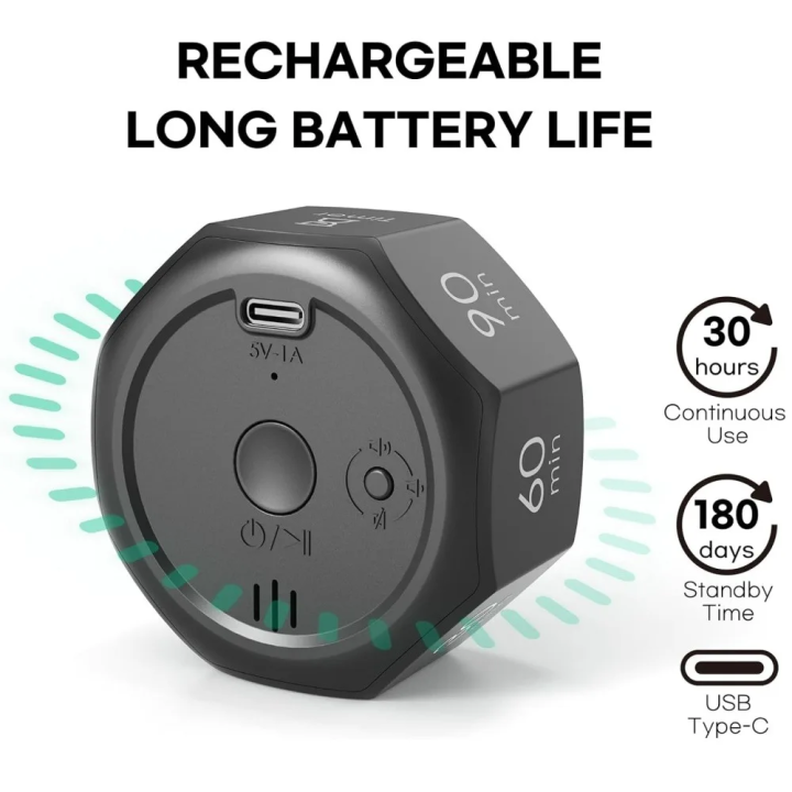 Mini Digital Gravity Flip Timer 1-90 Mins Countdown Kitchen Timer ...