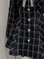 Japanese Kakaii Sweet Lace Patchwork Plaid Dress Women Fairy Grunge Ruffled Long Sleeve Dresses Y2k Aesthetic JK Lolita Vestidos.