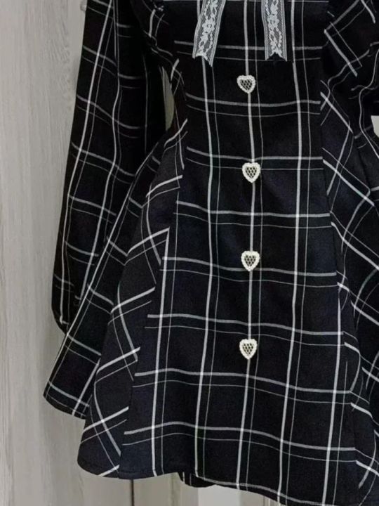 Japanese%20Kakaii%20Sweet%20Lace%20Patchwork%20Plaid%20Dress%20Women%20Fairy%20Grunge%20Ruffled%20Long%20Sleeve%20Dresses%20Y2k%20Aesthetic%20JK%20Lolita%20Vestidos%20-%20Image%205