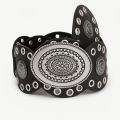 1pc Vintage Style Women'S Faux PU Belt with Oval Rivet Buckle Waistband Vintage Personalized Belts.