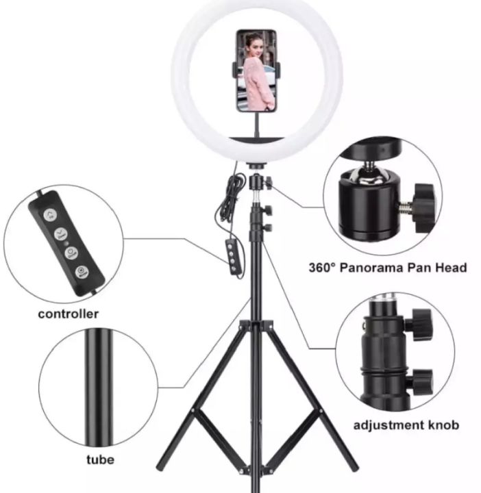 12%20Inch%20LED%20Ring%20Light%20with%20Adjustable%20Stand%20&%20Phone%20Holder%20for%20Live%20Streaming,%20Video%20Recording,%20Photography,%20and%20Makeup%20Tutorials%20-%20Image%202