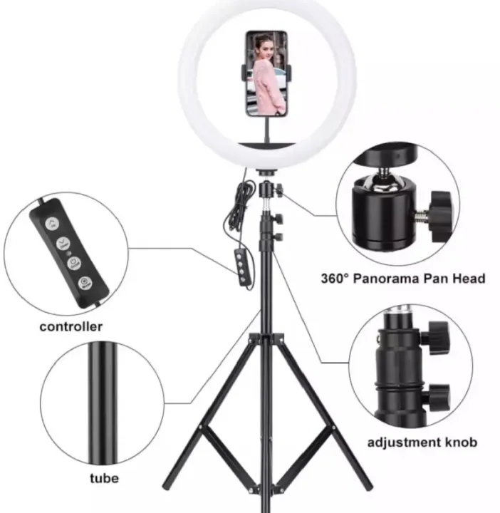 12%20Inch%20LED%20Ring%20Light%20with%20Adjustable%20Stand%20&%20Phone%20Holder%20for%20Live%20Streaming,%20Video%20Recording,%20Photography,%20and%20Makeup%20Tutorials%20-%20Image%202