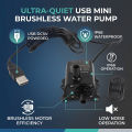 USB DC5V 4.8W Ultra-quiet Mini Brushless Water Pump Waterproof Submersible Fountain Aquarium Circulating 300L/H Lift 300cm. 