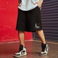 M-8XL Oversized Shorts Men China-Chic Style Moon Printed High Street Loose Couple Five-point Shorts Basketball Short Pants. 