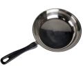 20cm Induction-Ready Stainless Steel Flat Bottom Frying Pan with Heat-Resistant Handle.