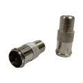 F-Type Quick Connect Push-On Coaxial Coax Cable Adapter for Satellite Meter & TV Antenna- 2 Pcs. 