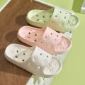 Hollow Out Bathroom Slippers Women Hole Quick Drying Anti Slip Shower Slides Woman Summer Super Light Soft EVA Home Slippers.