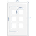 ZoeRax Keystone Jack Wall Plate USA Faceplate, Low Profile Ethernet WallPlate Single Gang FacePlates for Keystone Coupler - 1PCS.