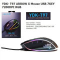 Ydk-T97 arrow X mouse USB 7key 7200DPI RGB (black). 