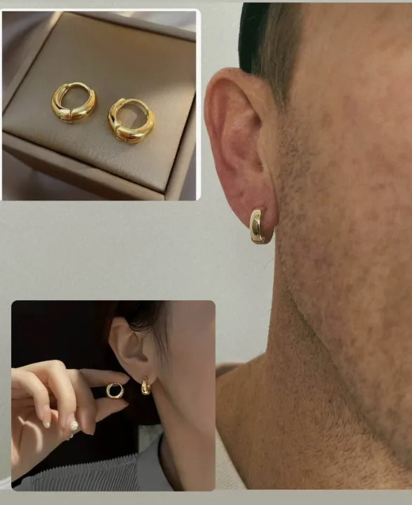 RajBi%F0%9F%92%95=%20Hoop%20Earring%20One%20PCs%20Gold%20Endless%20For%20Man%20-%20Image%204