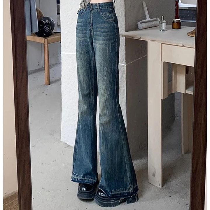 Woman%20High%20Waist%20Vintage%20Casual%20Flare%20Jeans%20Girls%20Elastic%20Slim%20Fit%20Bell%20Bottom%20Pants%20Lady%20Fashion%20Blue%20Black%20Grey%20Denim%20Trousers%20-%20Image%202