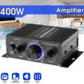 AK170 Mini Digital Power Audio Car Amplifier Blue Light Stereo Audio Amplifier for Home Theater Club Party Music 200Wx2 Power. 