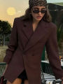 HH 2024 Women's Chic Waist Casual Suit Jacket Fashion V-neck Single Button Decoration Elegant Women's Street Casual Jacket. 